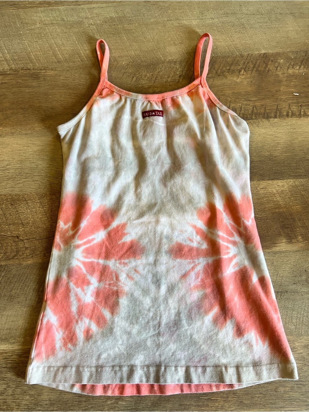 Hard Tail Women's Coral Tie-Dye Spaghetti Strap Tank Top - Picture 4 of 5